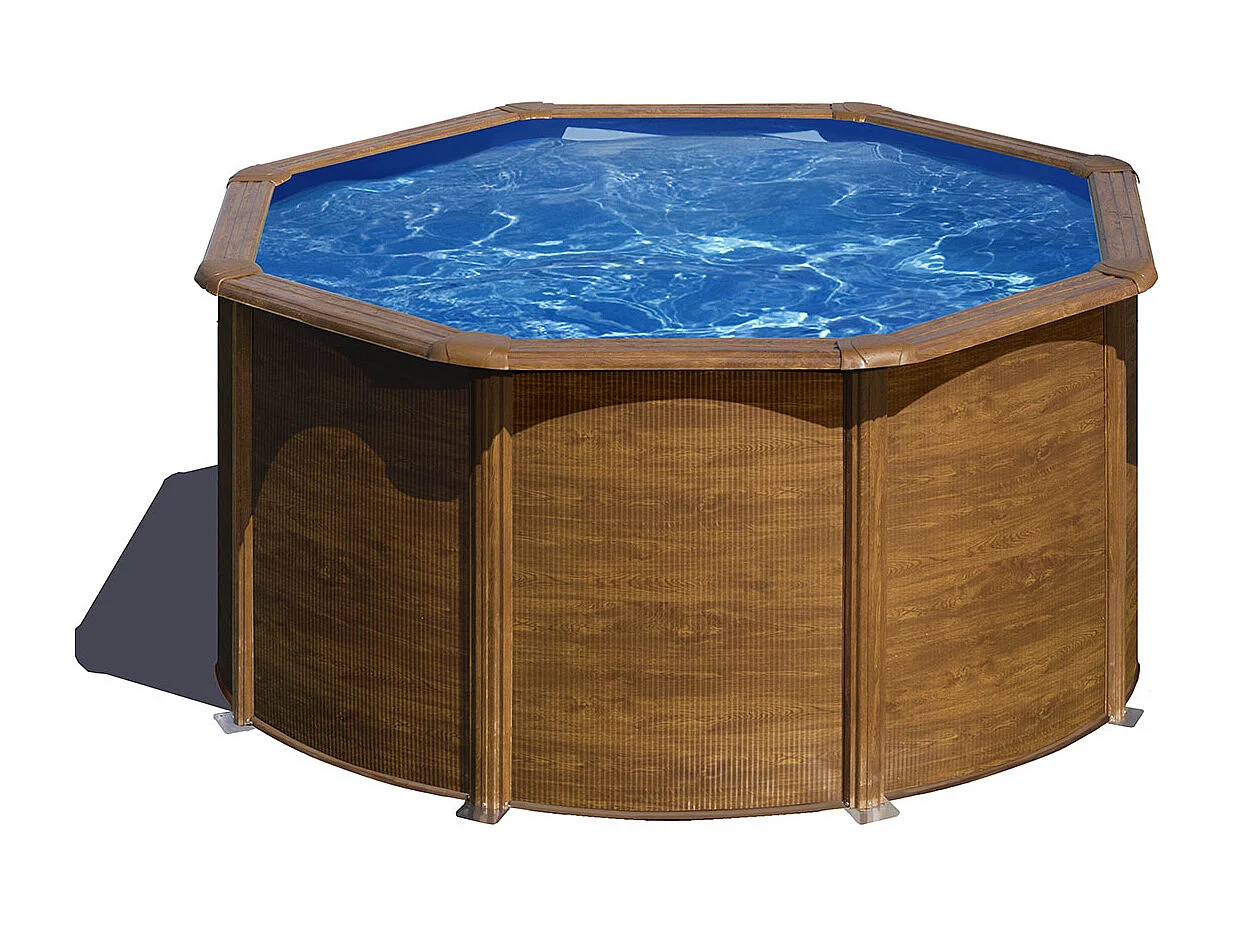 Piscina Pacific Gre redonda pared acero marrón Ø240x120 cm