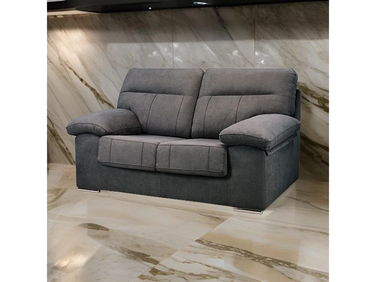 Sofá Marbella 2 plazas muelles ensacados tapizado Cairo grafito 103x165x90 cm