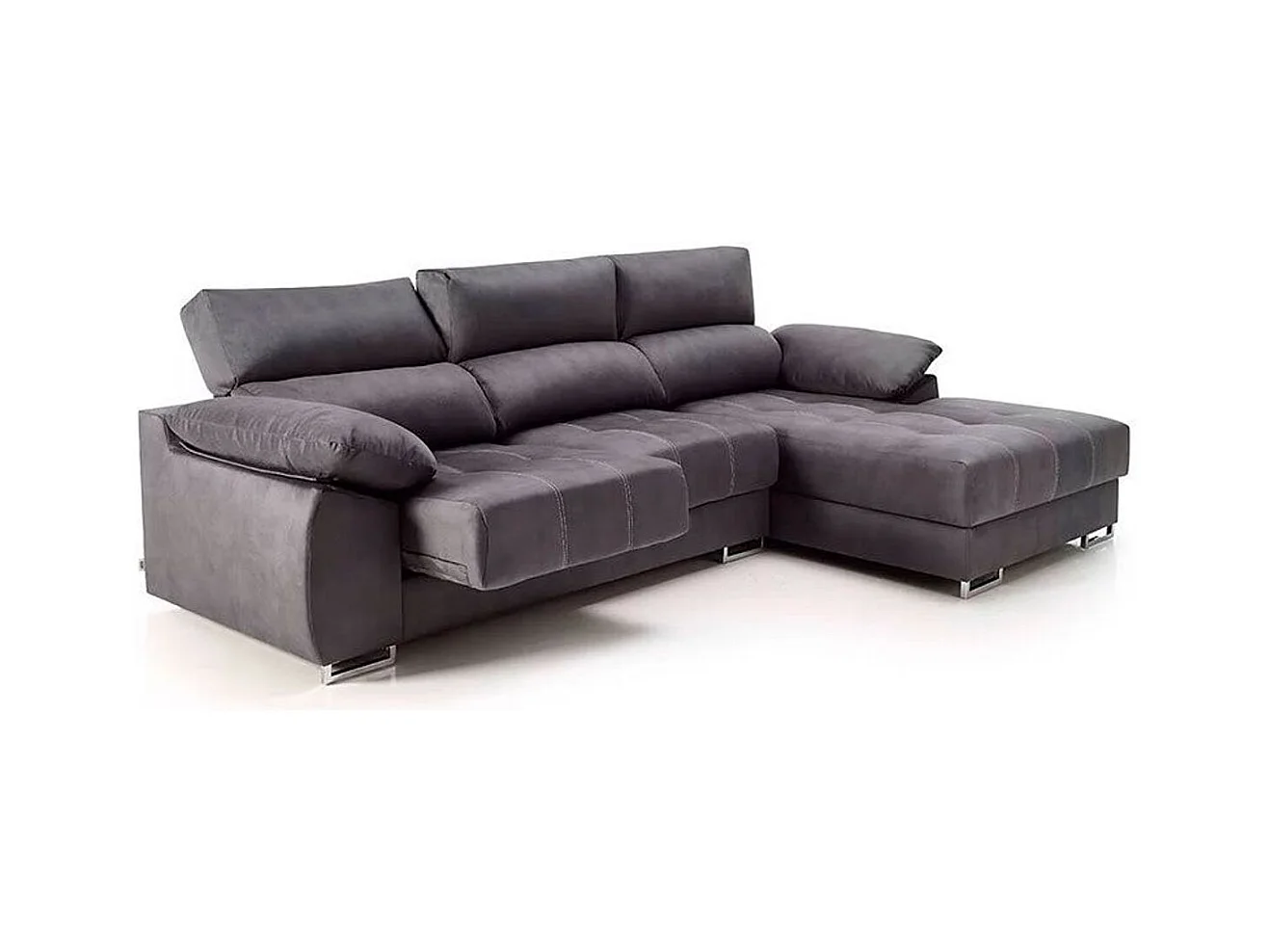 Sofá chaiselongue Paolo con USB vf derecha bronx antracita
