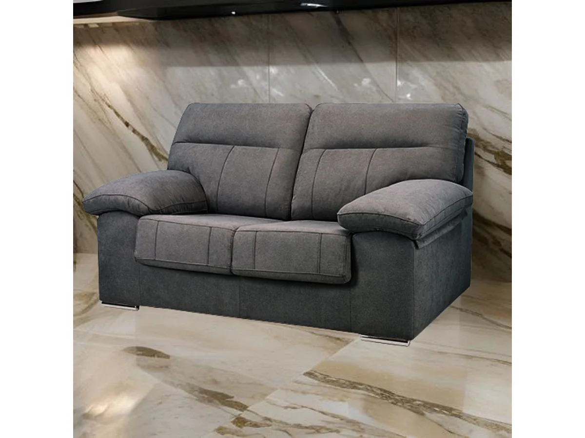 Sofá Marbella 2 plazas muelles ensacados tapizado Cairo antracita 103x165x90 cm