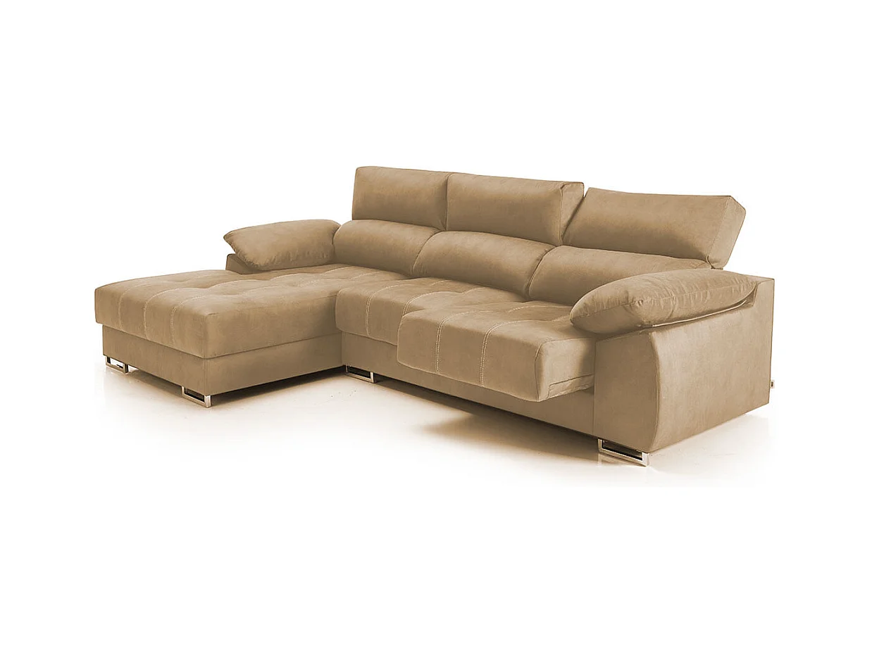 Sofá chaiselongue Paolo con USB vf izquierda opera piedra