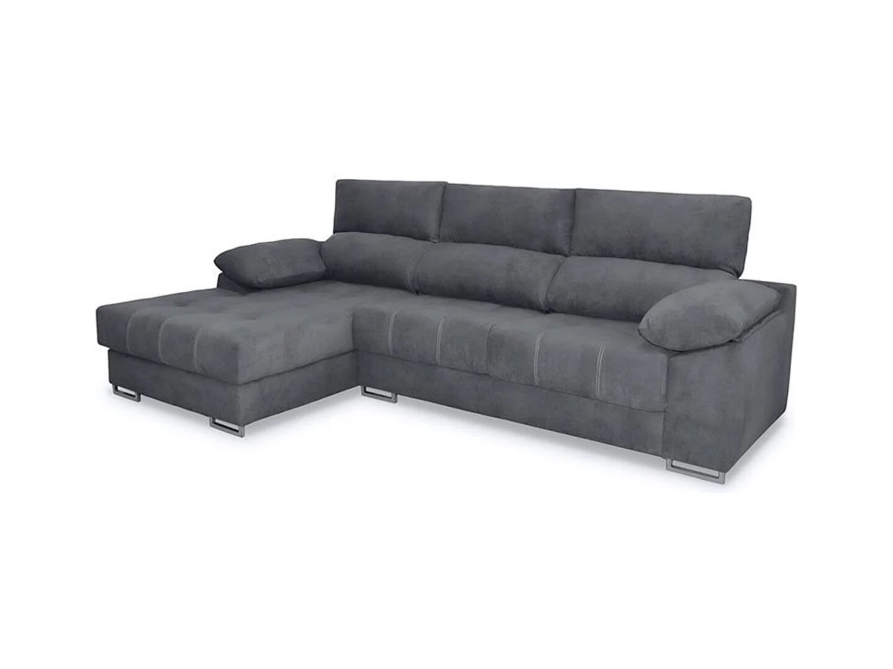 Sofá chaiselongue Paolo con USB vf izquierda bronx antracita