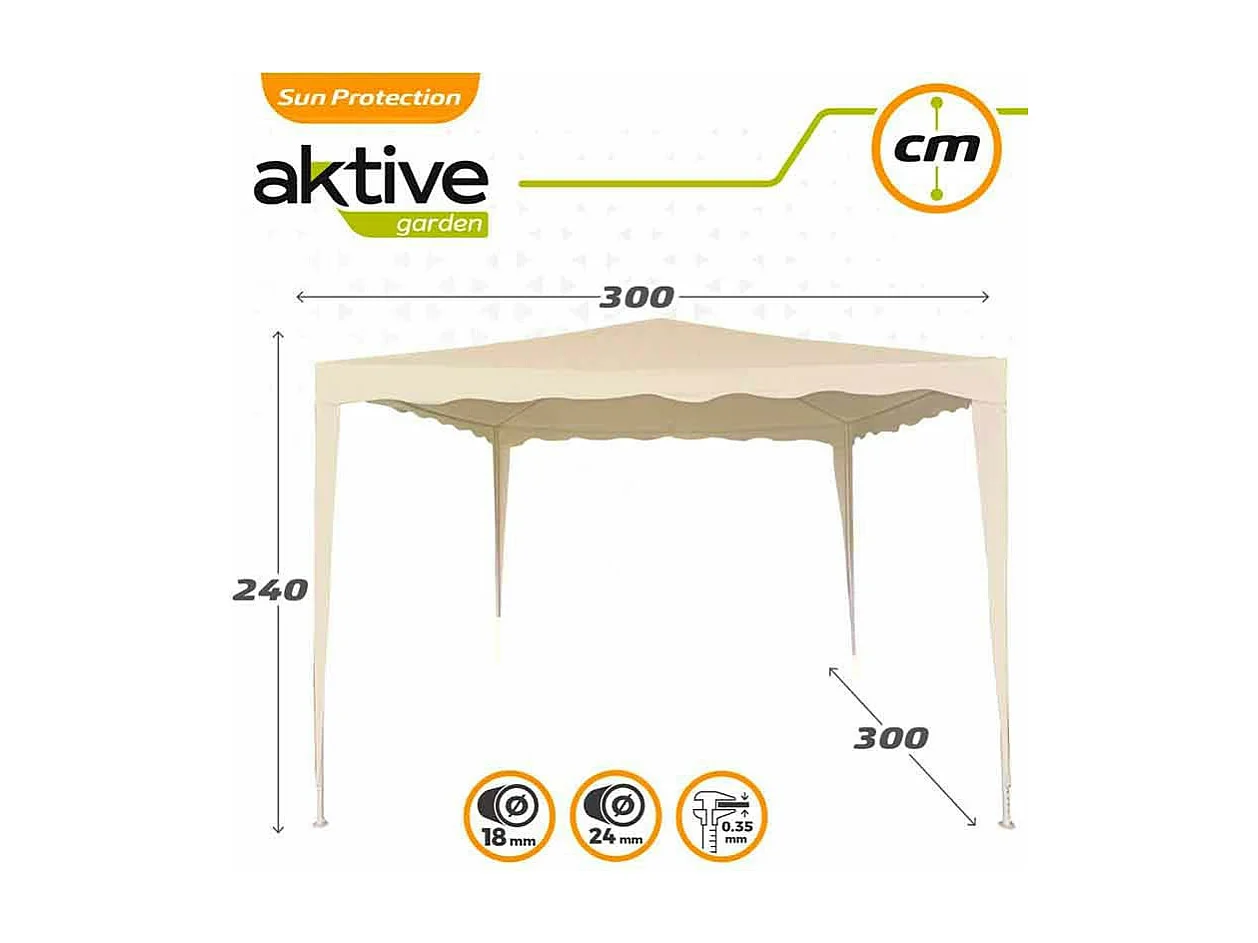 Cenador Aktive poliéster crema 240x300x300 cm