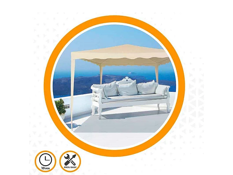 Cenador Aktive poliéster crema 240x300x300 cm