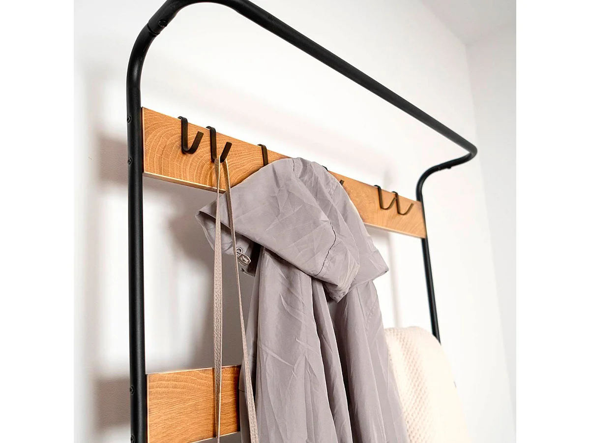 Perchero zapatero MOA Vinthera diseño industrial negro 183 cm