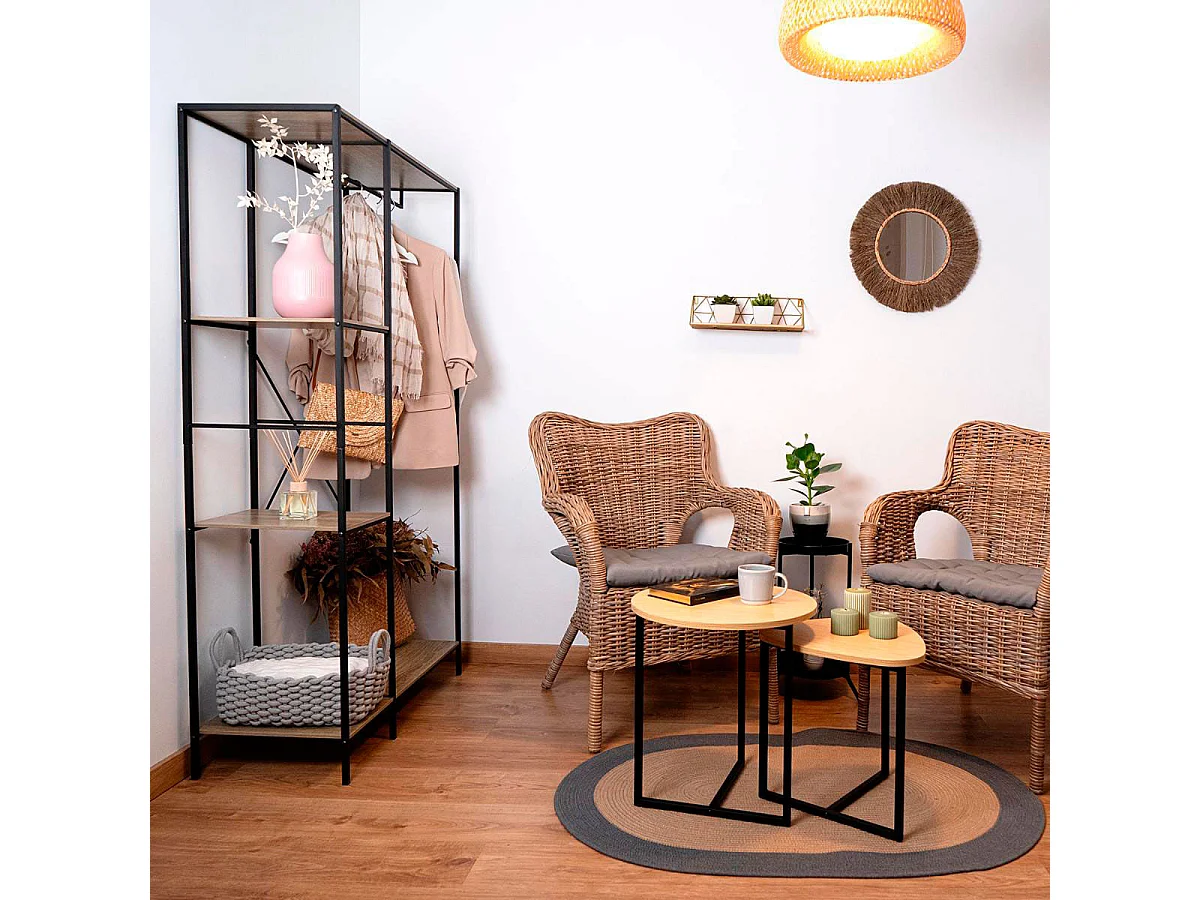 Perchero de pie MOA Vinthera diseño industrial negro 160 cm