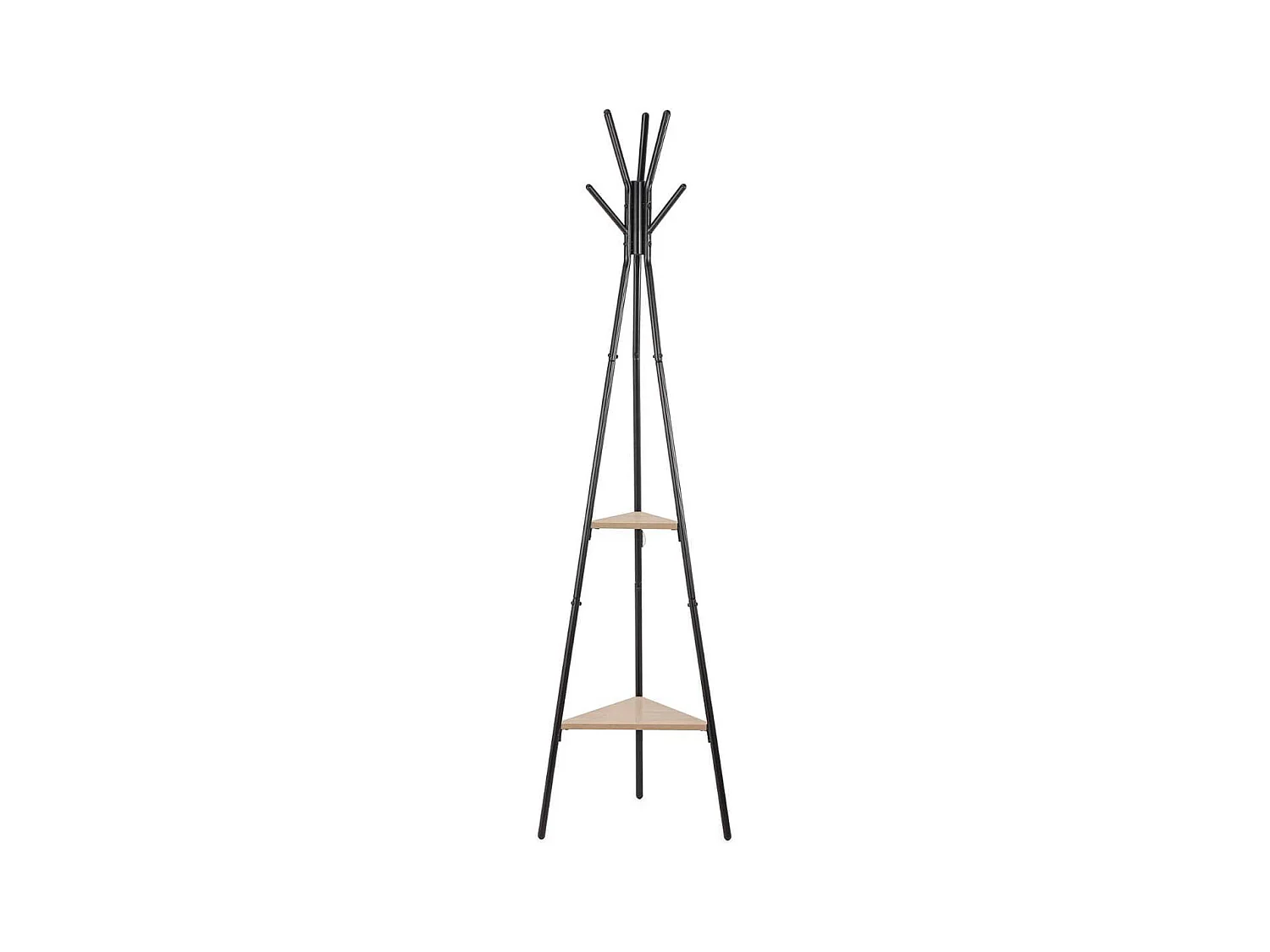 Perchero de pie MOA Vinthera 5 colgadores + 2 estantes negro 180 cm