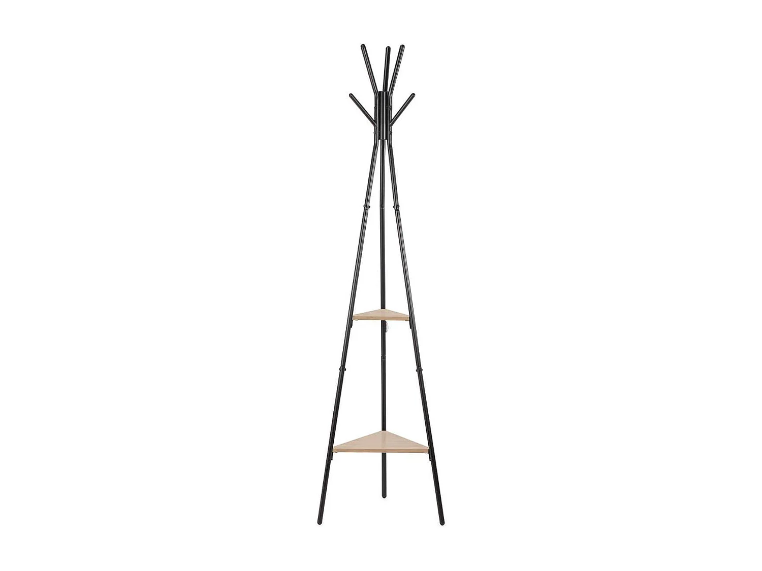 Perchero de pie MOA Vinthera 5 colgadores + 2 estantes negro 180 cm