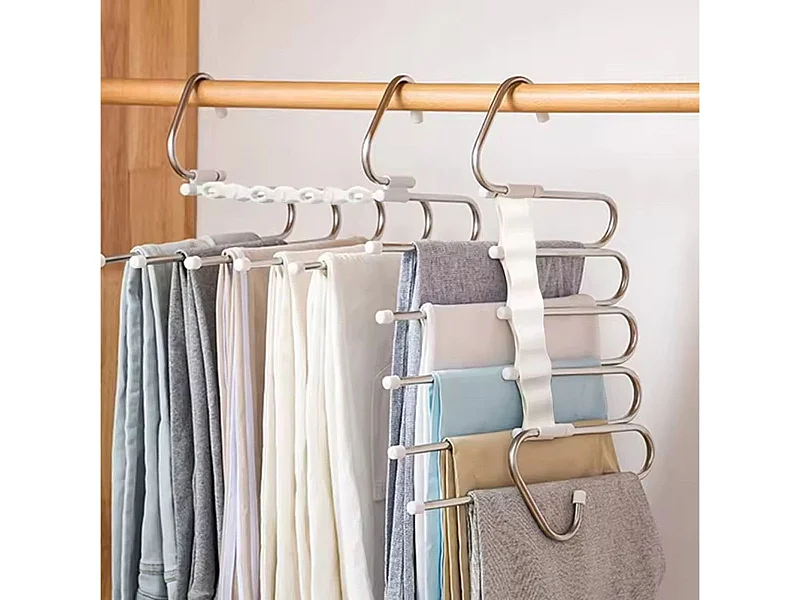 Perchero para pantalones diseño en S acero inoxidable 5,5x34x25 cm