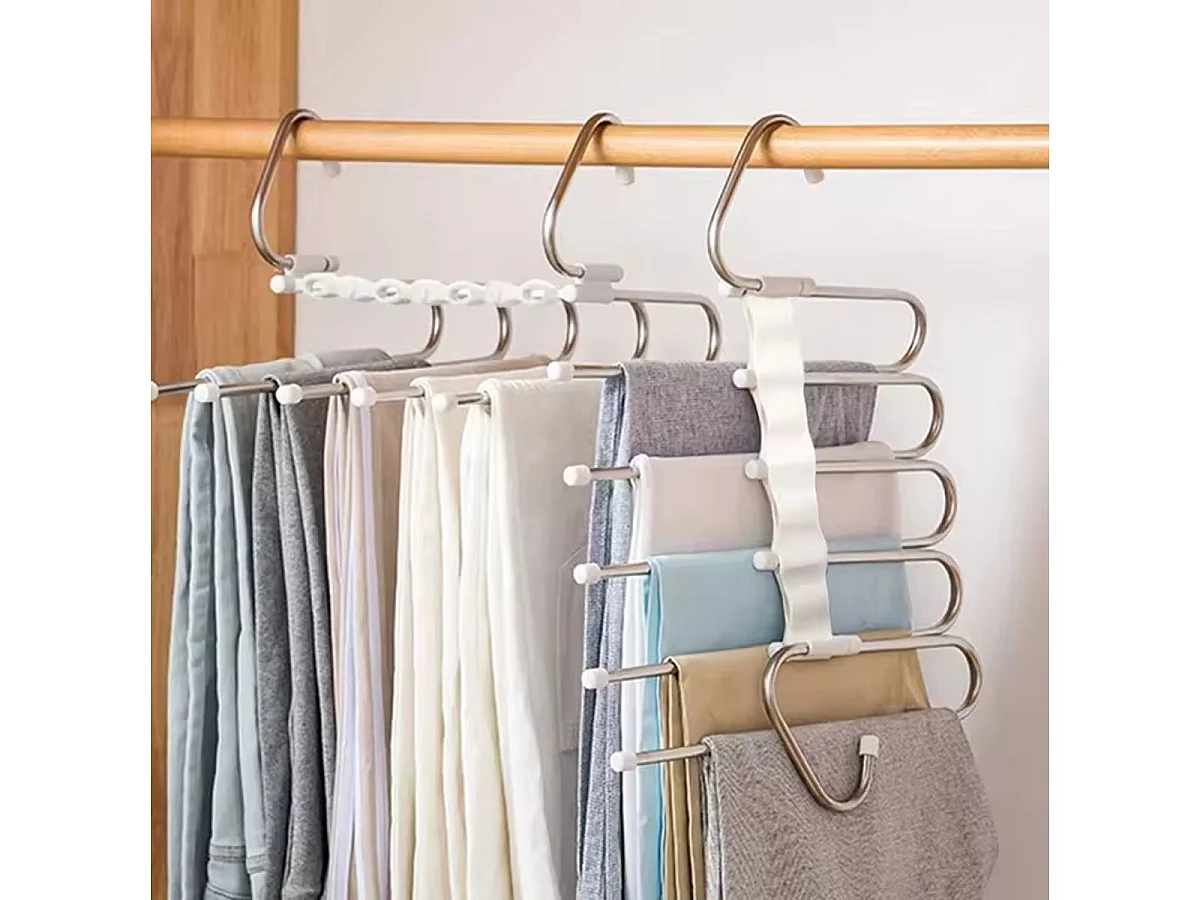 Perchero para pantalones diseño en S acero inoxidable 5,5x34x25 cm