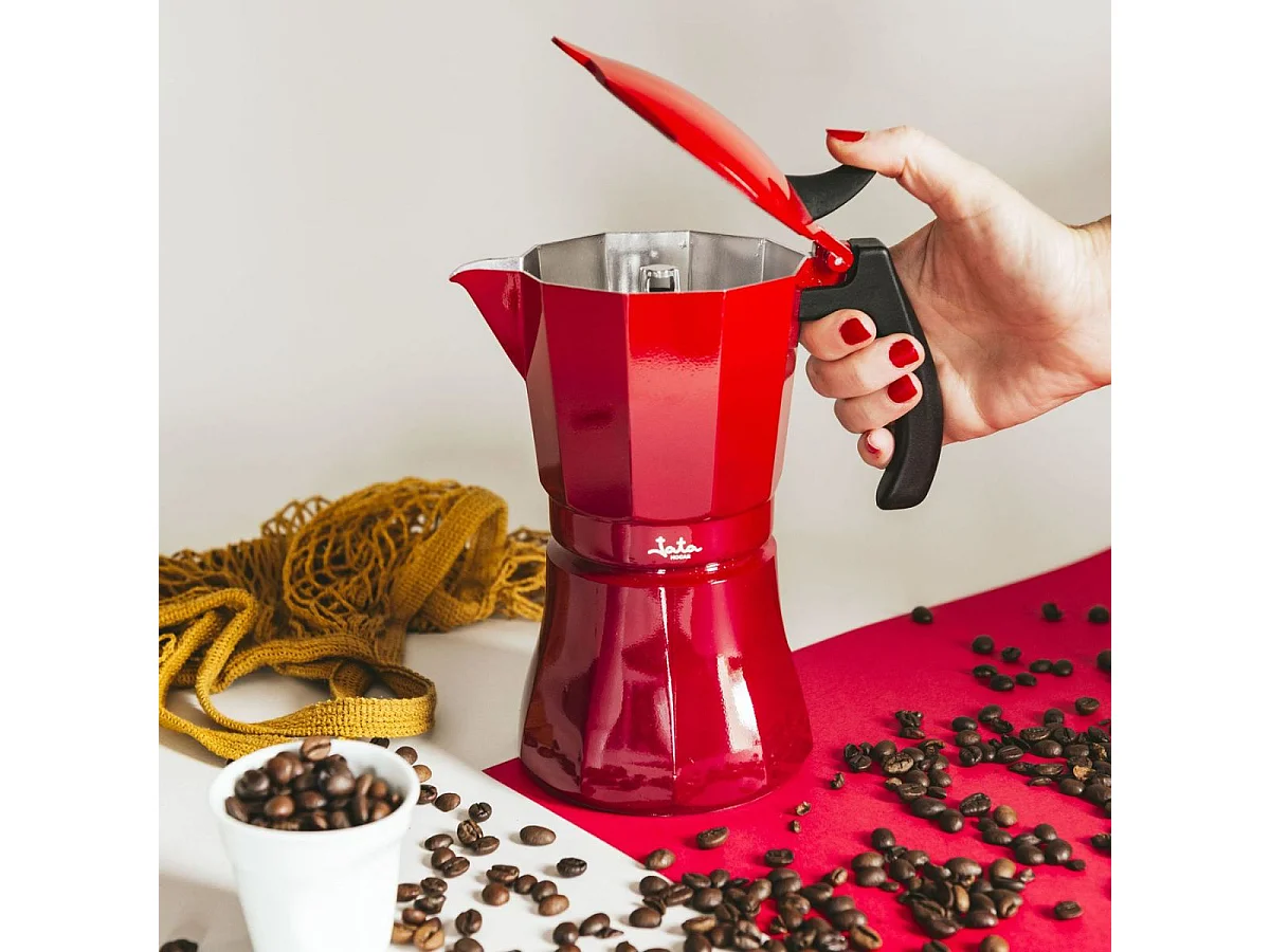 Cafetière Italienne JATA HCAF2006 Rouge Aluminium (6 Tasses)