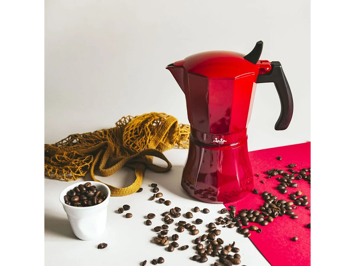 Cafetière Italienne JATA HCAF2006 Rouge Aluminium (6 Tasses)