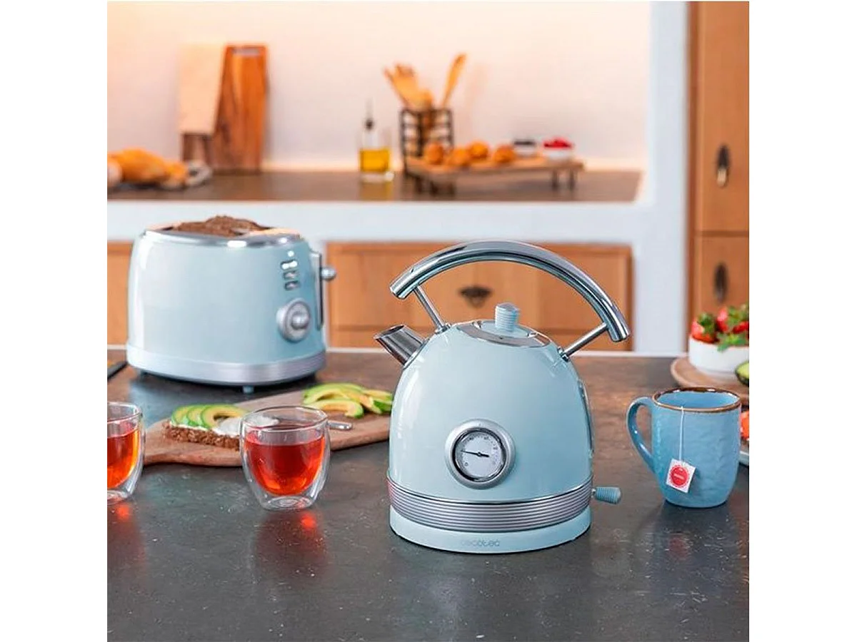 Hervidor de agua Cecotec Thermosense 420 Vintage Light Blue 2200W 1,8L azul