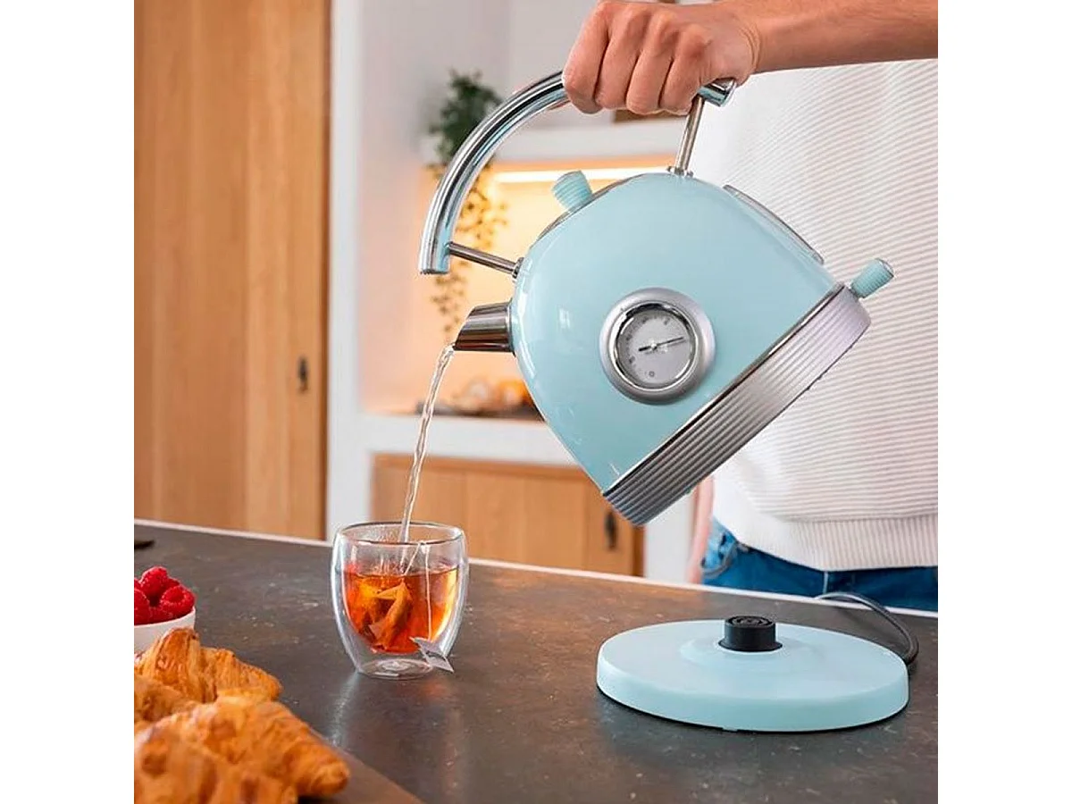 Hervidor de agua Cecotec Thermosense 420 Vintage Light Blue 2200W 1,8L azul