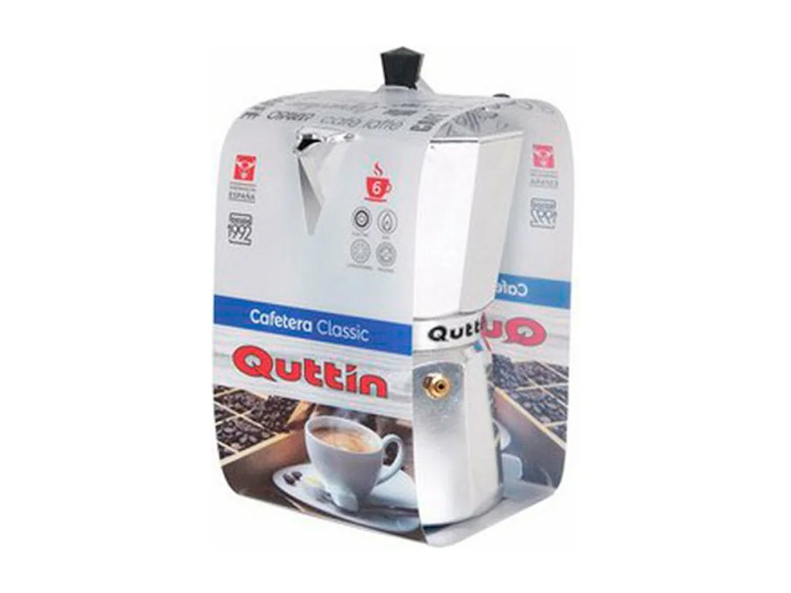 Cafetera italiana Classic Quittin 6 tazas gris/negro
