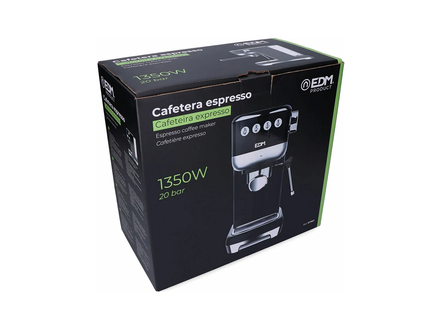 Cafetera espresso EDM 1350W 1,3L 20 bares negro