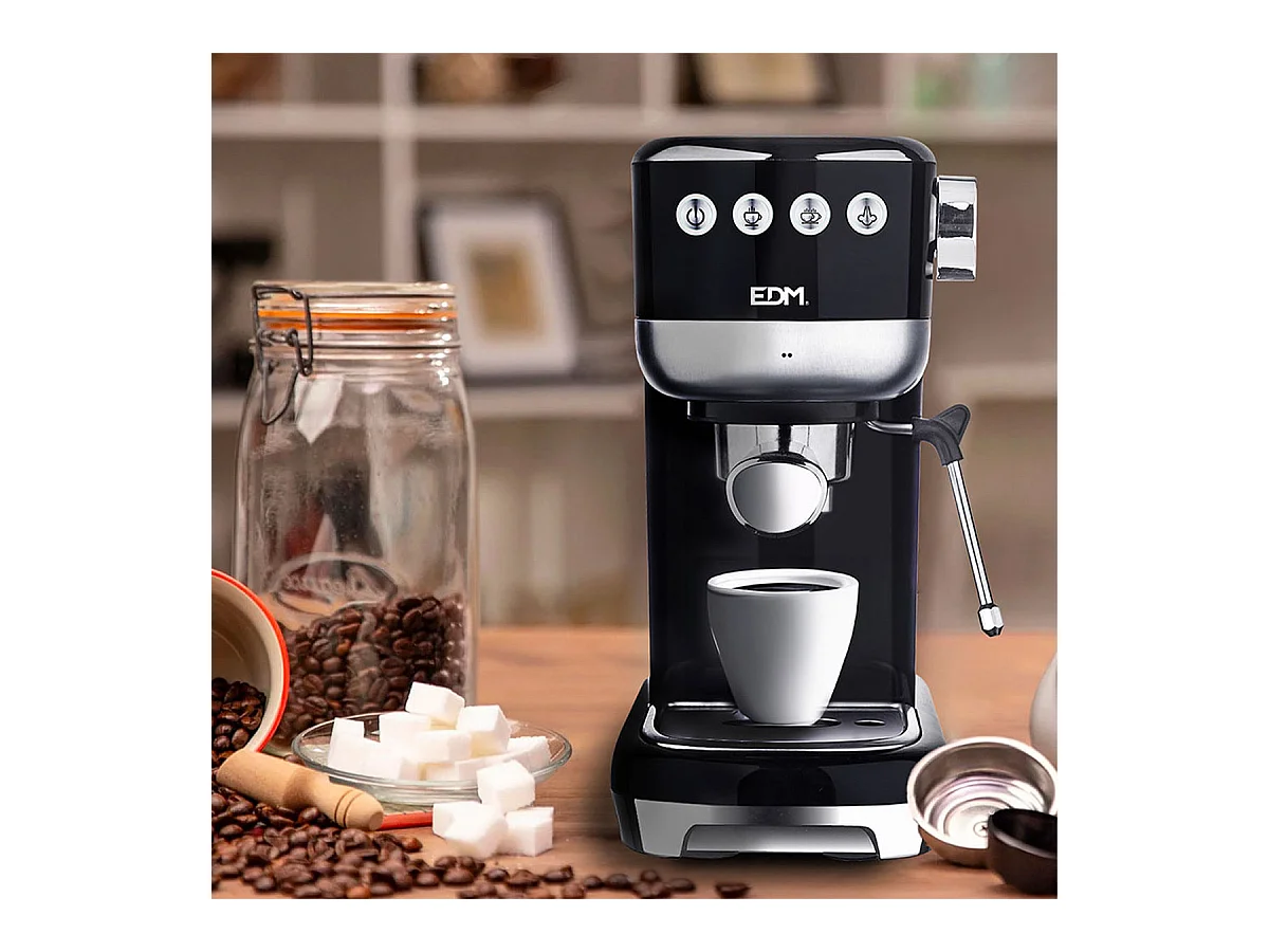 Cafetera espresso EDM 1350W 1,3L 20 bares negro