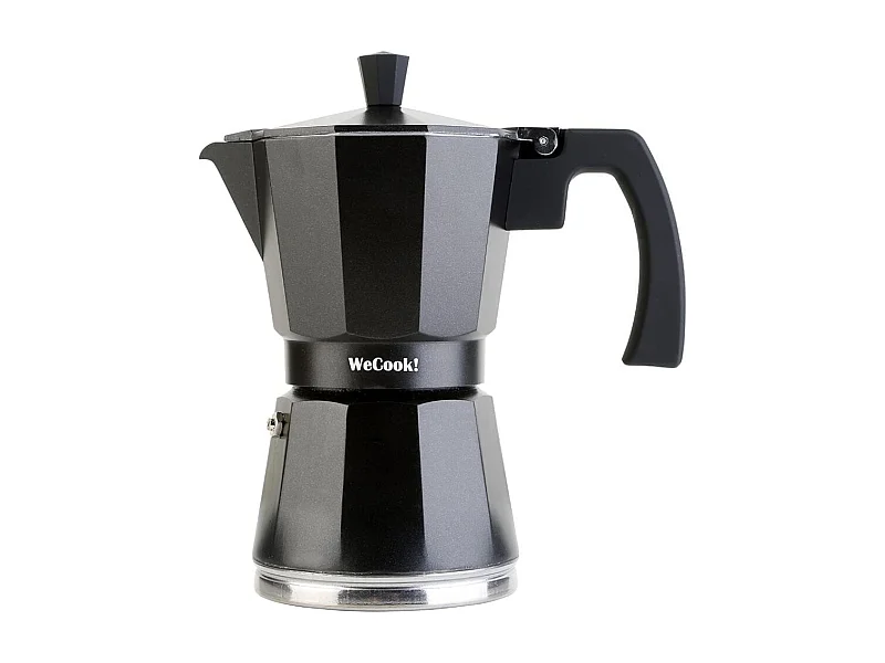 Cafetera italiana Wecook Luccia 12 tazas aluminio negro