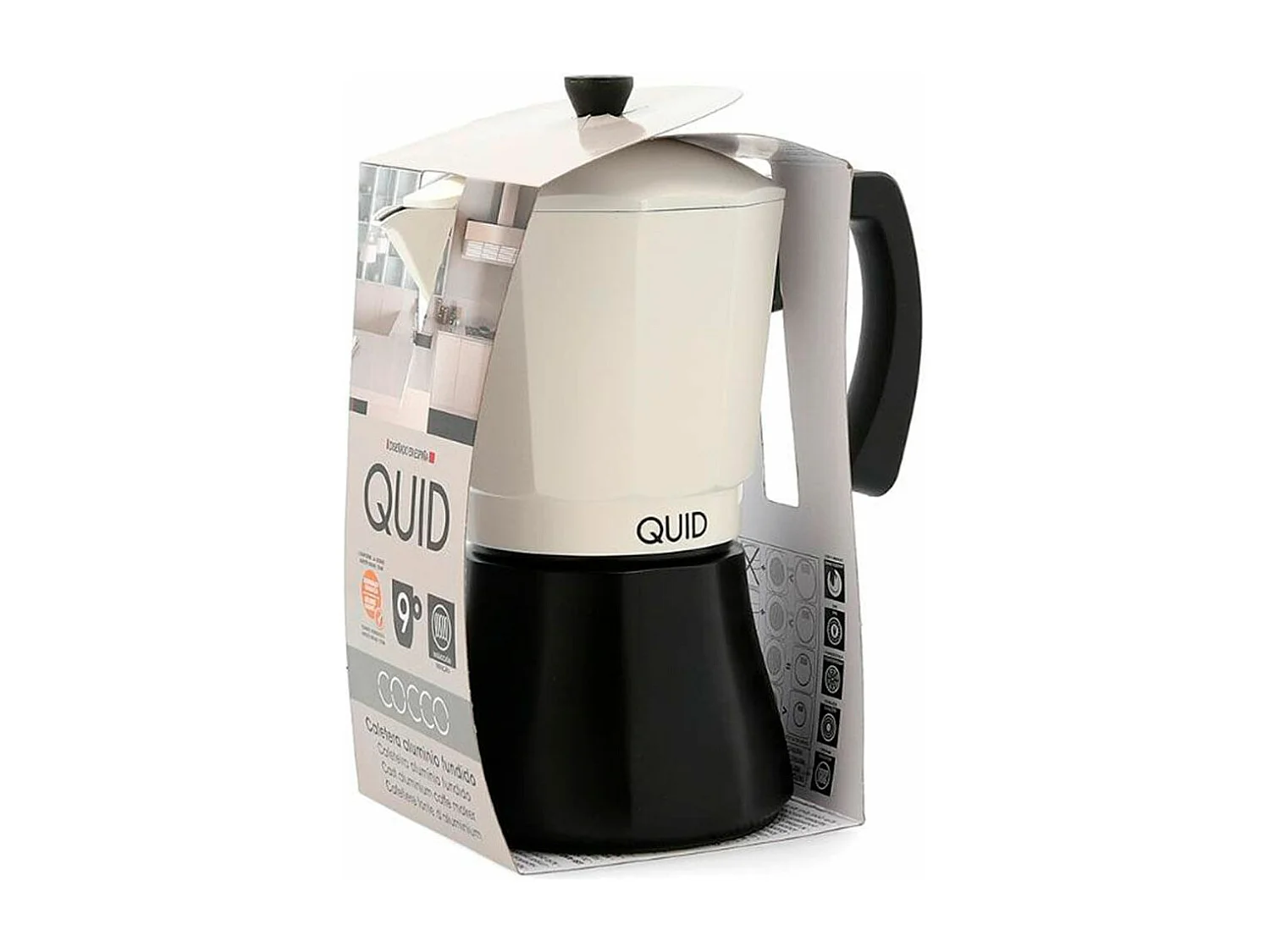 Cafetera italiana Cocco Quid 9 tazas blanco