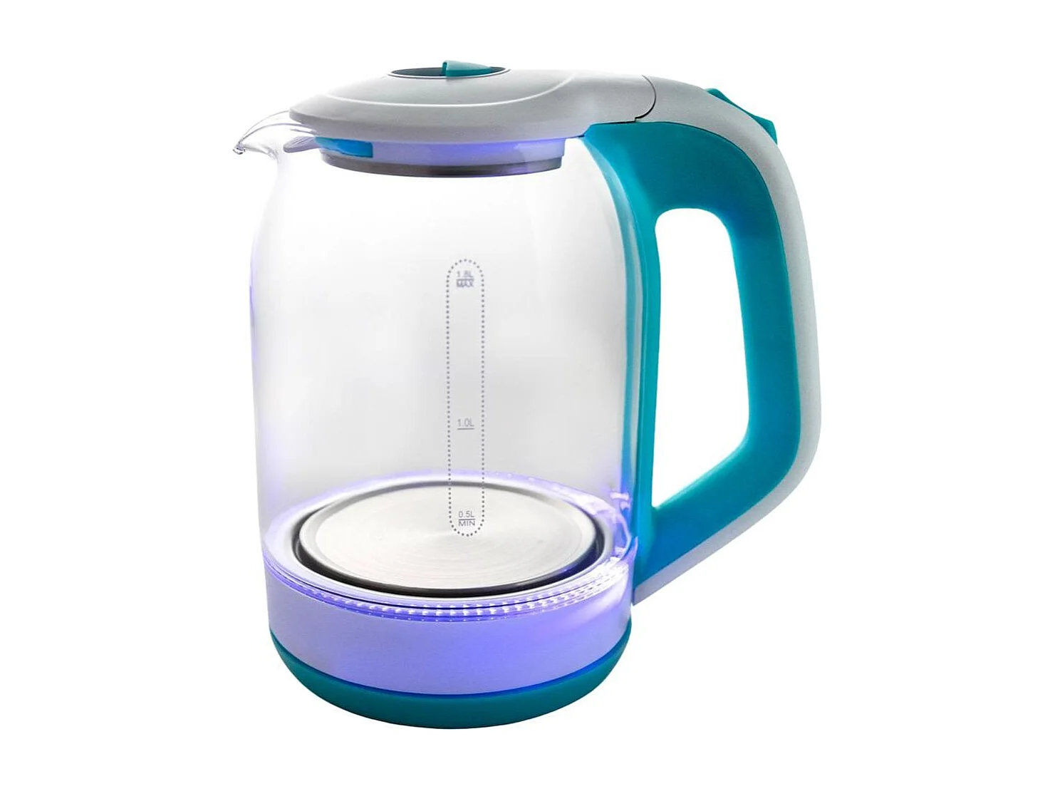 Hervidor de agua Gallery Dcook 1500W 1,8L luz LED cristal azul/blanco