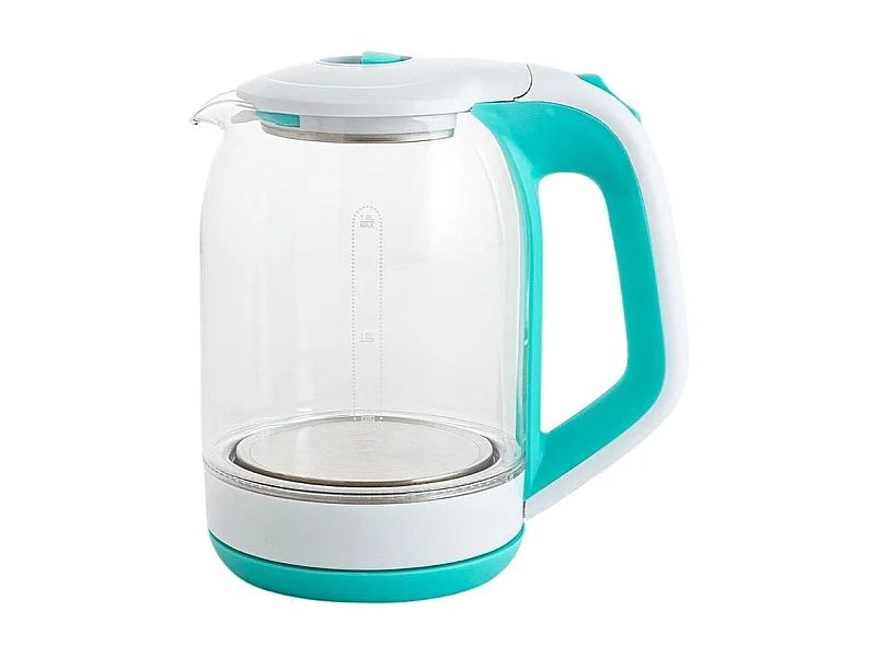 Hervidor de agua Gallery Dcook 1500W 1,8L luz LED cristal azul/blanco