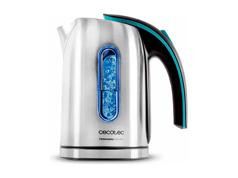 Hervidor de agua eléctrico Thermosense 270 Steel Cecotec 1,7L 2200W con base independiente inox