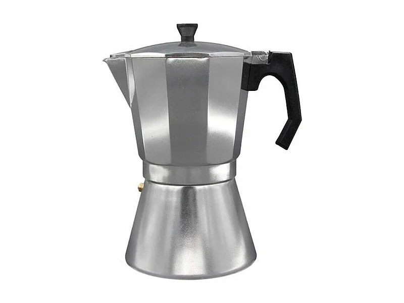 Cafetera italiana Mokka Bastilipo antióxido y anti-cal 12 tazas aluminio 25,5x17x13,8 cm