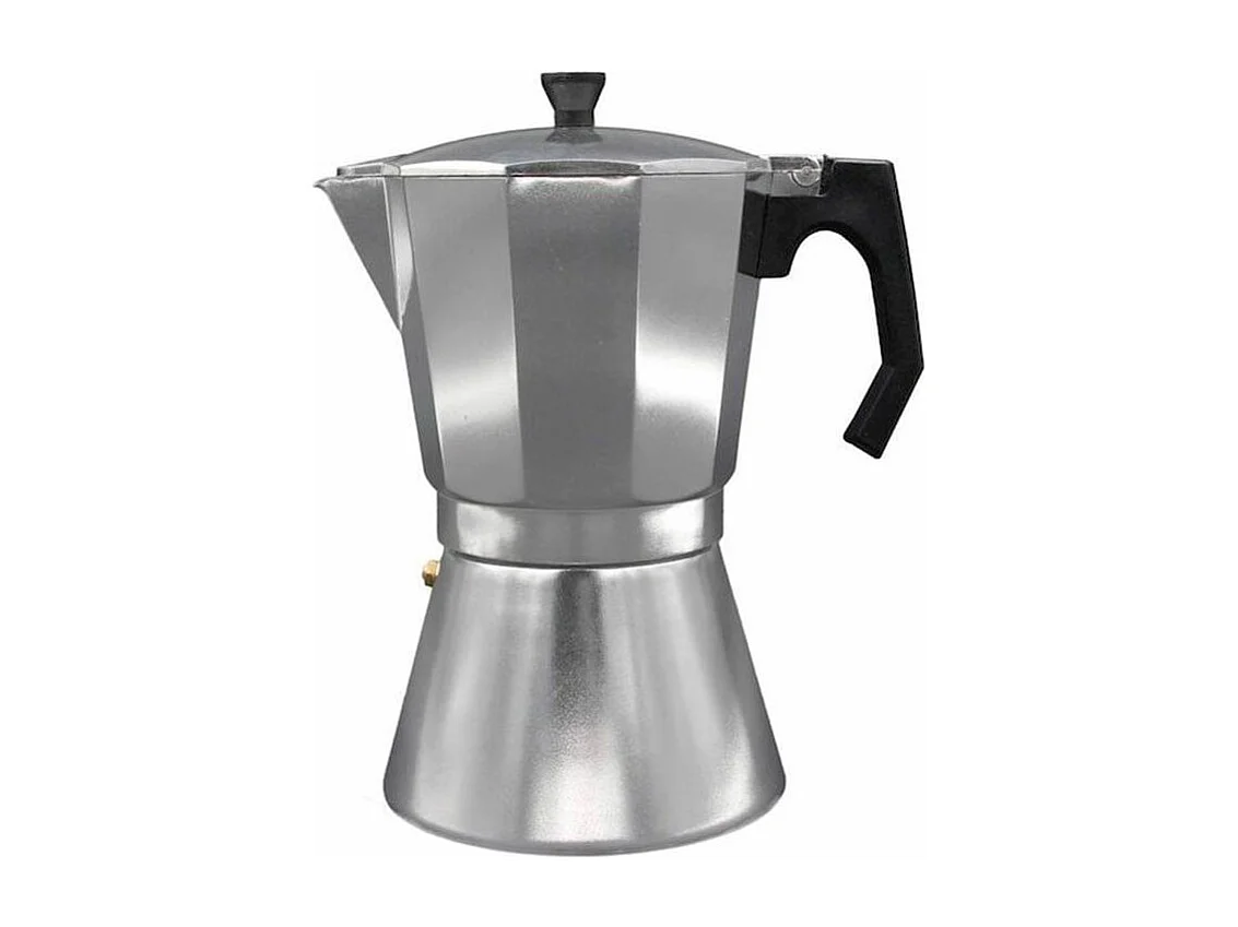 Cafetera italiana Mokka Bastilipo antióxido y anti-cal 12 tazas aluminio 25,5x17x13,8 cm