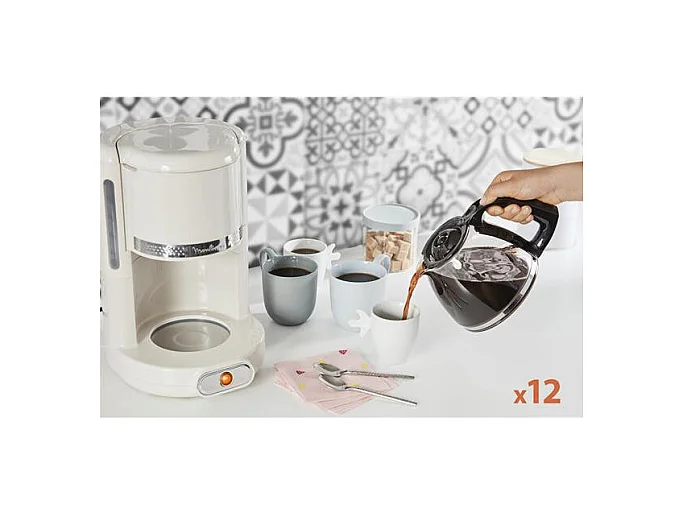 Moulinex Cafetière filtre 15tasses 1000w ivoire - fg381a10
