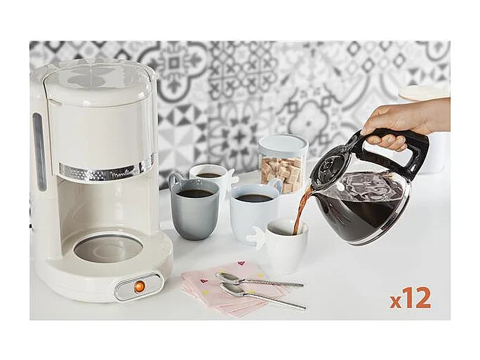 Moulinex Cafetière filtre 15tasses 1000w ivoire - fg381a10