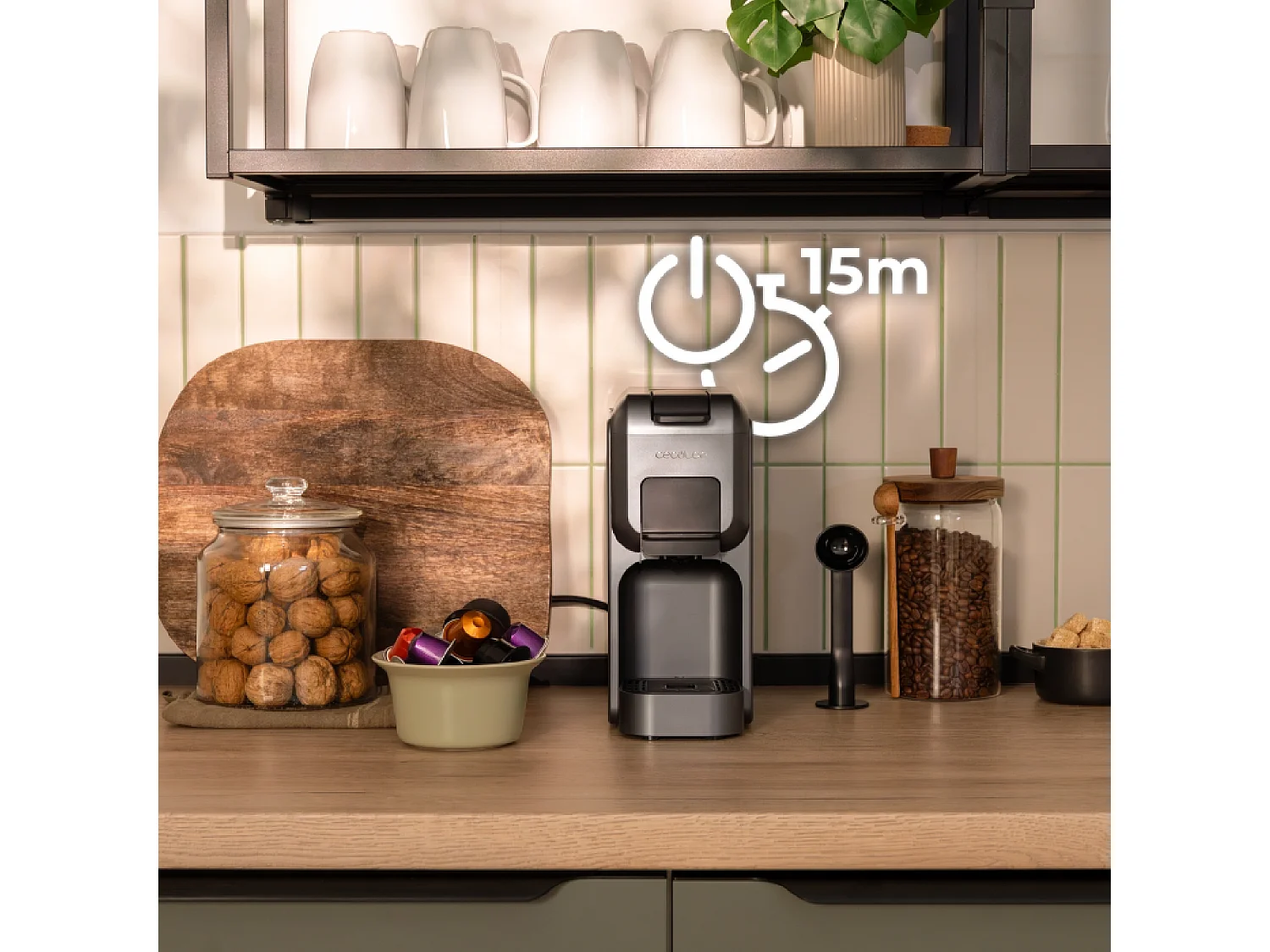 Cafetera expresso Cecotec FreeStyle Compact 1350W multicápsula negro