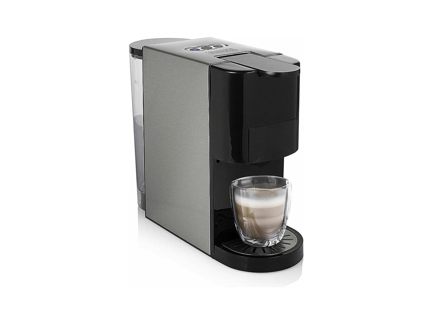 Cafetera de cápsulas Princess 249451 1450W 19 bar apta para café molido inox