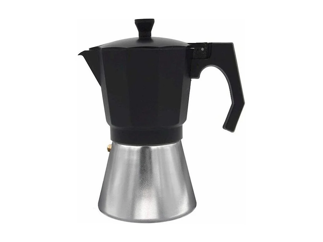 Cafetera italiana Mokka Bastilipo antióxido y anti-cal 9 tazas aluminio/negro