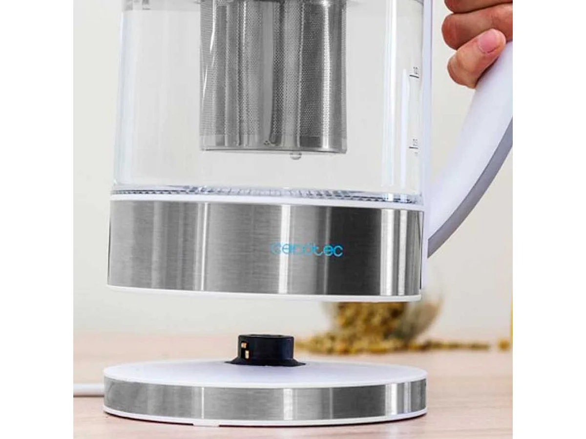 Hervidor de agua eléctrico Thermosense 370 Clear Cecotec 1,7L 2200W vidrio de borosilicato