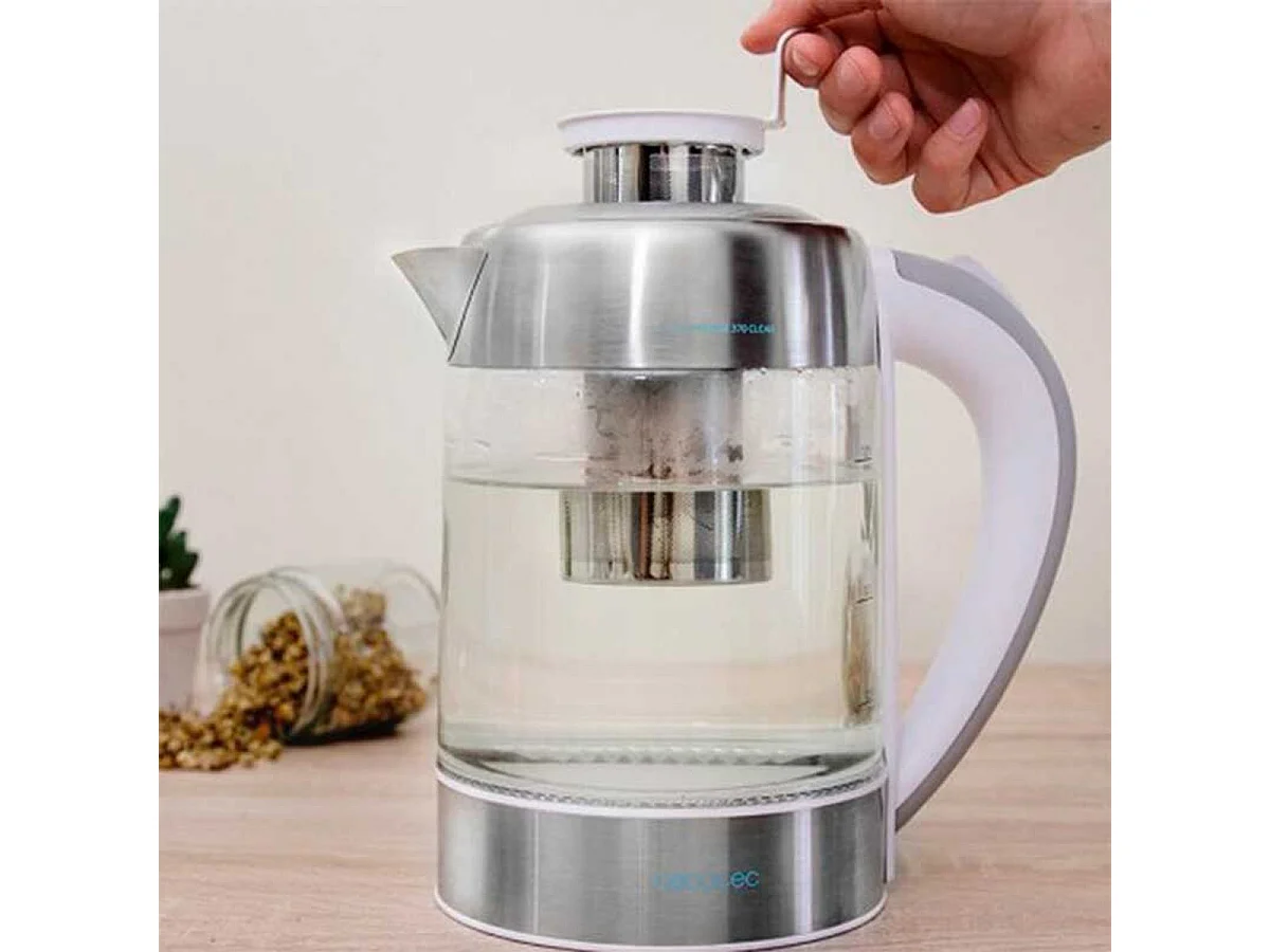 Hervidor de agua eléctrico Thermosense 370 Clear Cecotec 1,7L 2200W vidrio de borosilicato