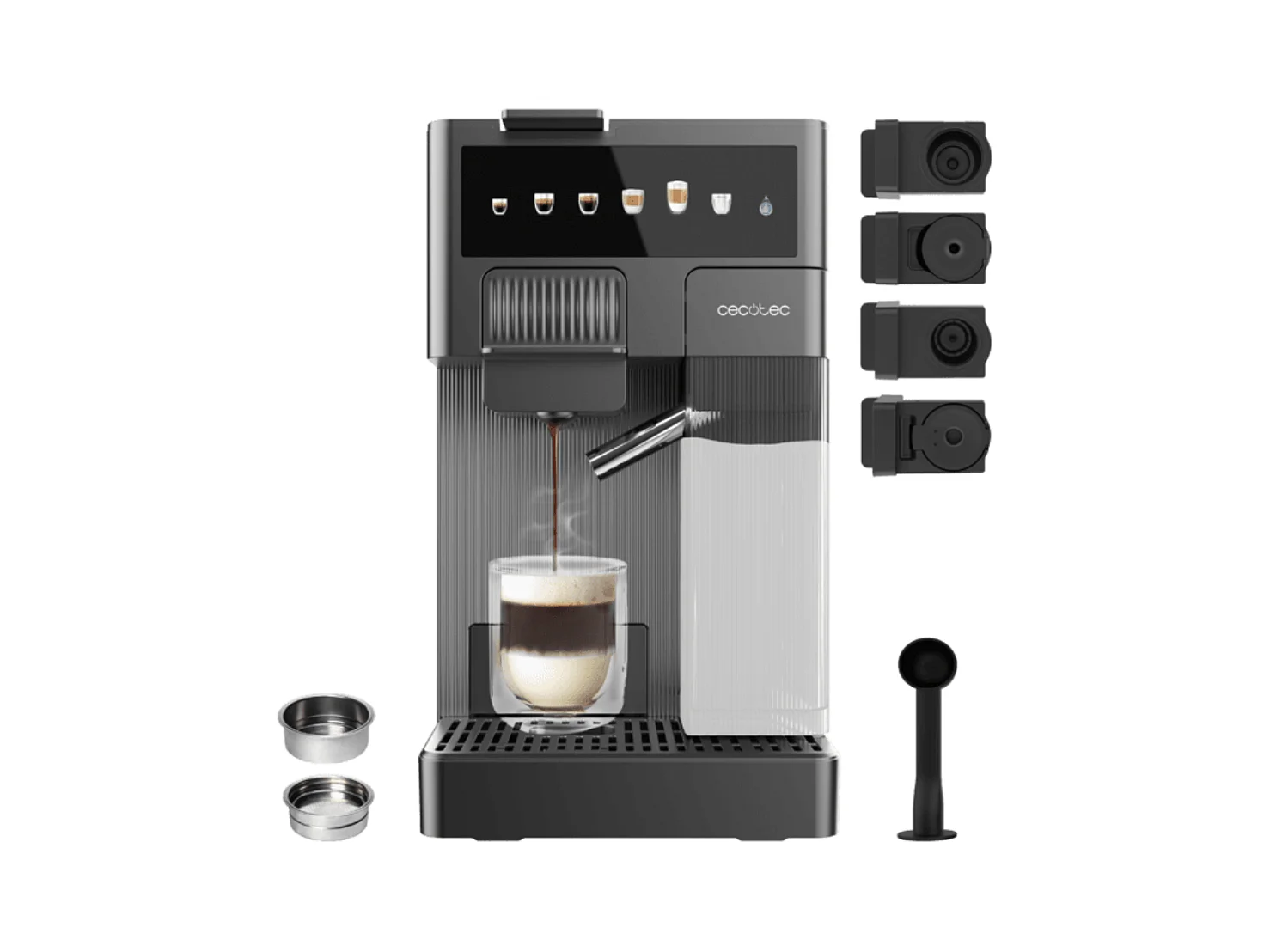 Cafetera multicápsula Cecotec FreeStyle Latte T 1350W 1,6L 4 en 1 gris