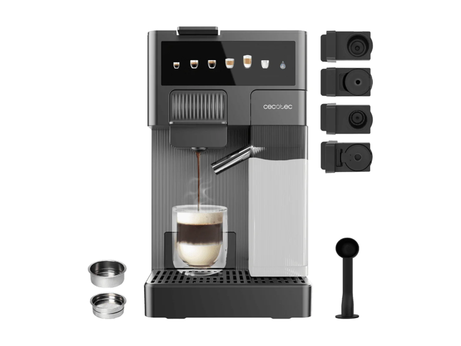 Cafetera multicápsula Cecotec FreeStyle Latte T 1350W 1,6L 4 en 1 gris