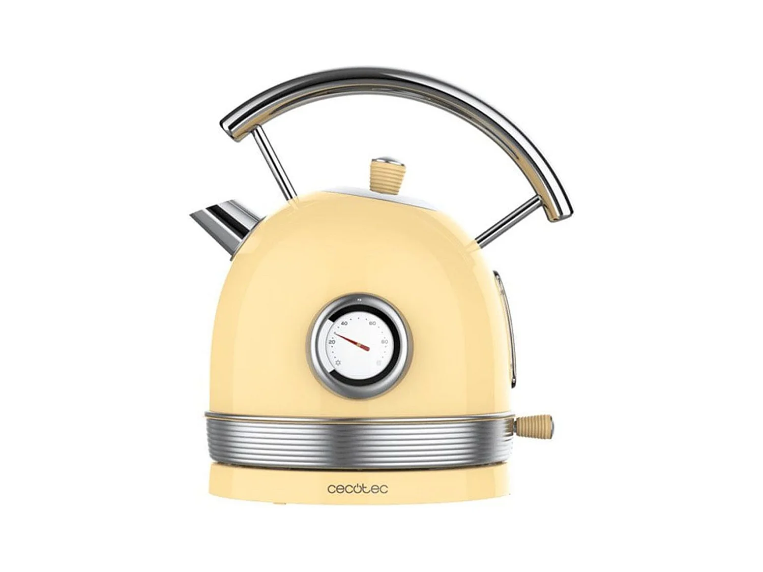 Hervidor de agua Cecotec Thermosense 420 Vintage Light Yellow 2200W 1,8L amarillo