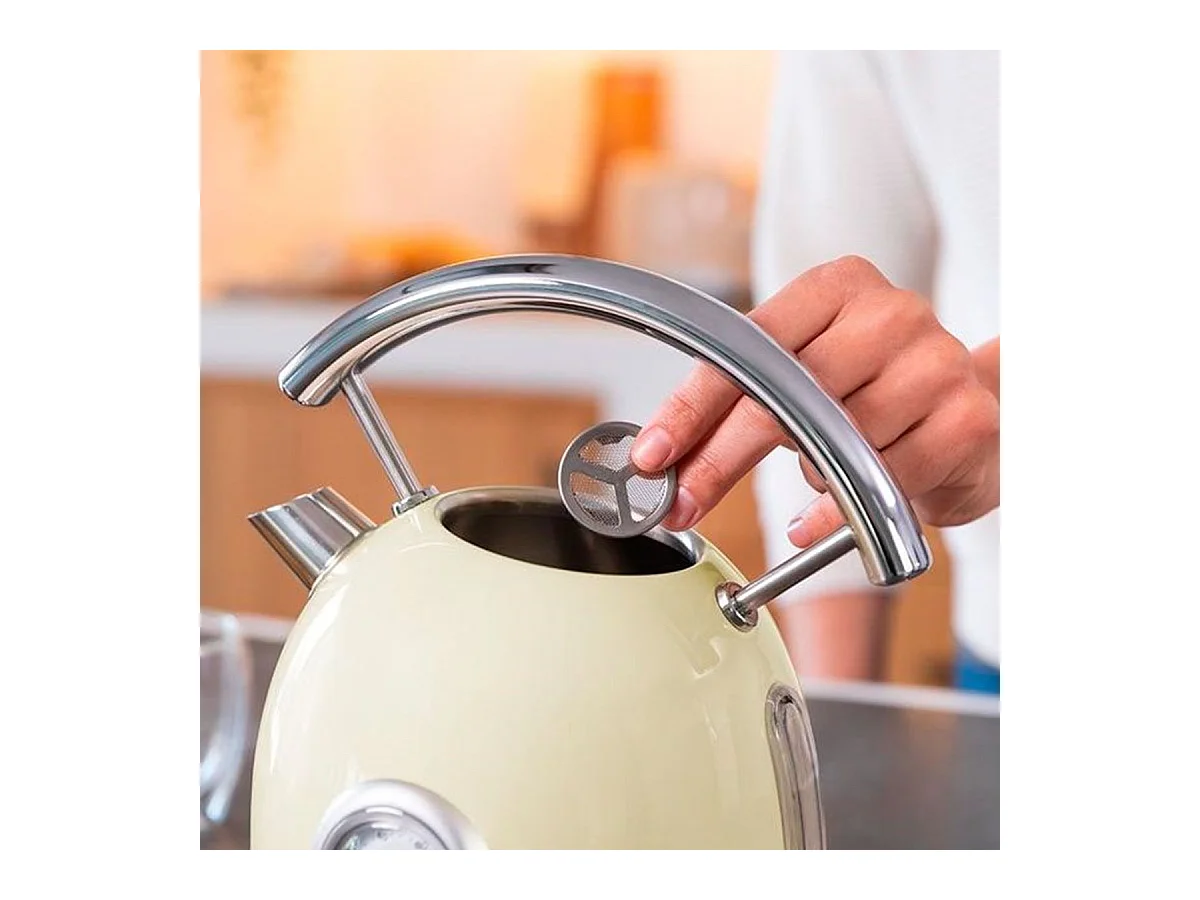 Hervidor de agua Cecotec Thermosense 420 Vintage Light Yellow 2200W 1,8L amarillo