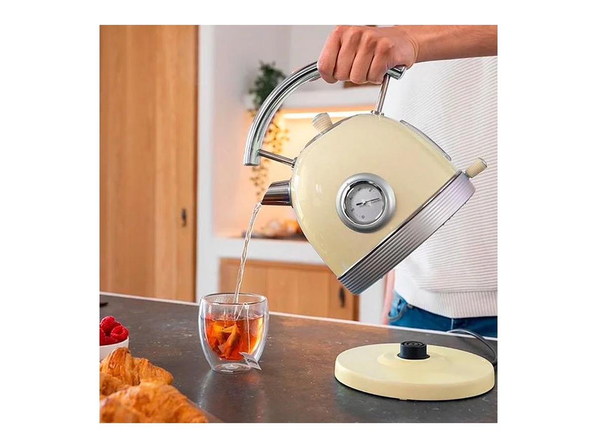 Hervidor de agua Cecotec Thermosense 420 Vintage Light Yellow 2200W 1,8L amarillo