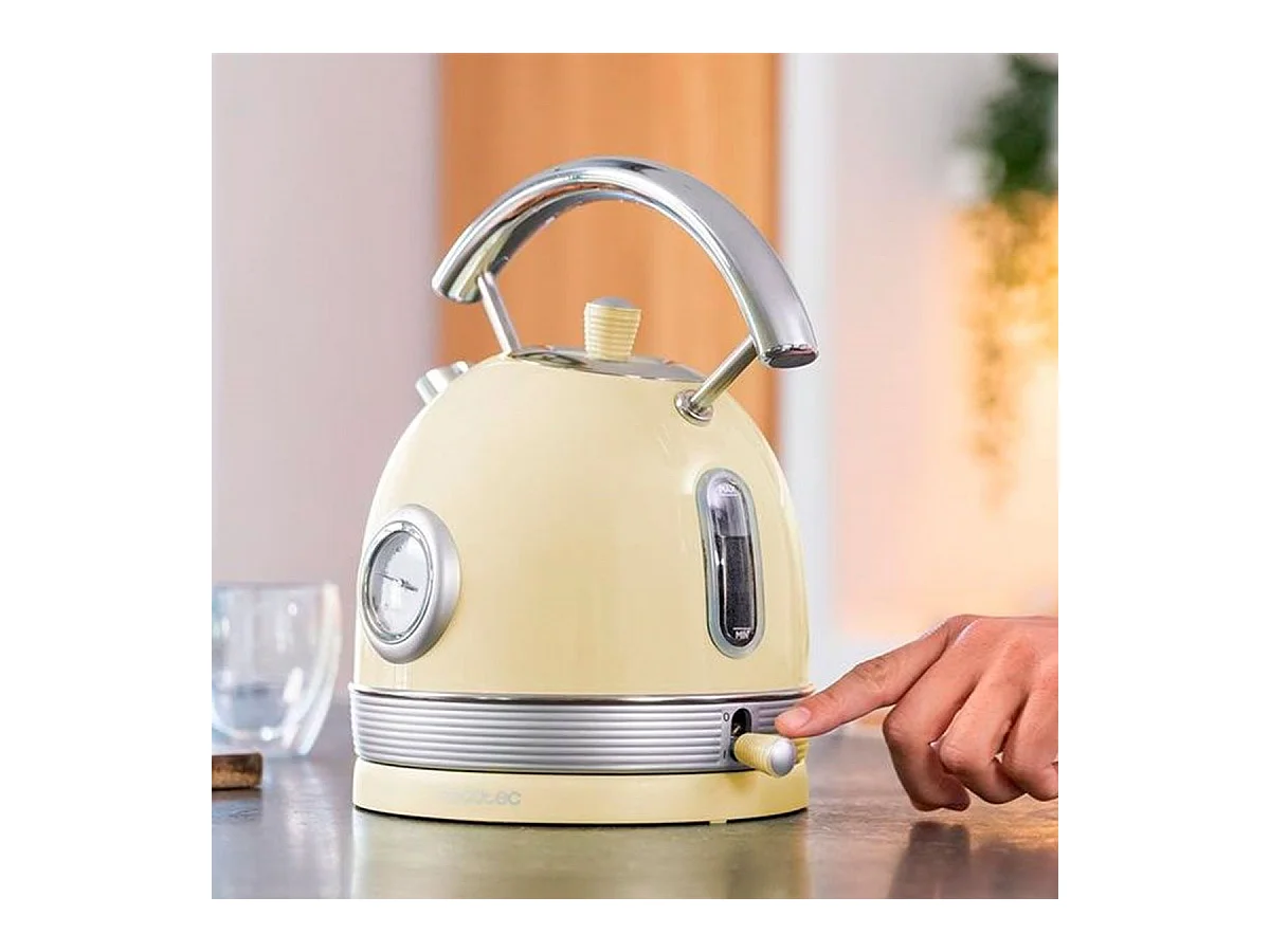 Hervidor de agua Cecotec Thermosense 420 Vintage Light Yellow 2200W 1,8L amarillo