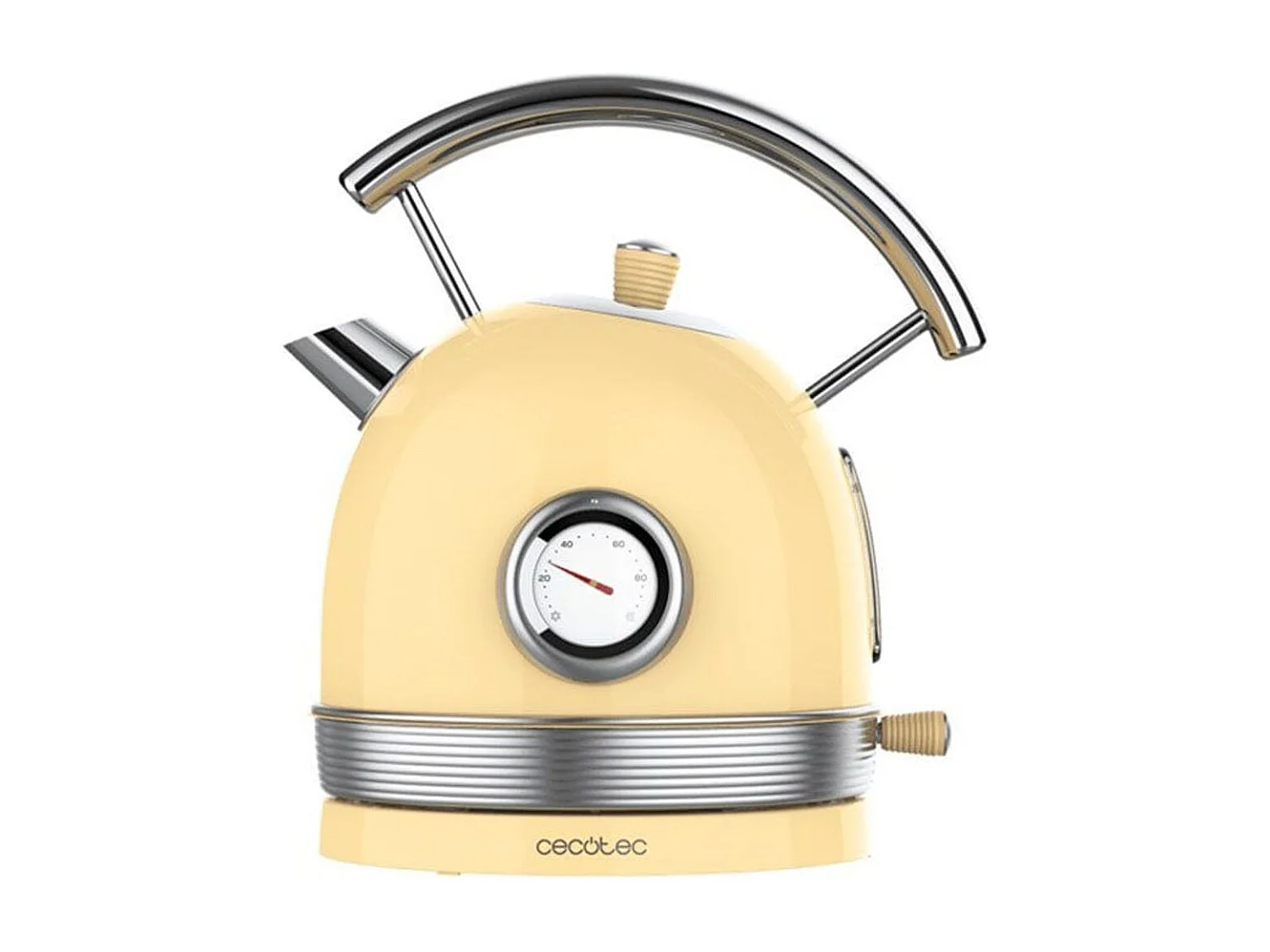 Hervidor de agua Cecotec Thermosense 420 Vintage Light Yellow 2200W 1,8L amarillo