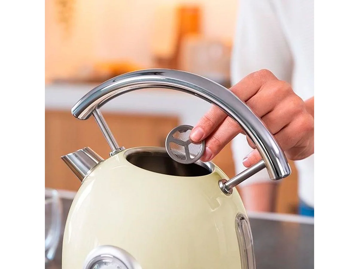 Hervidor de agua Cecotec Thermosense 420 Vintage Light Yellow 2200W 1,8L amarillo