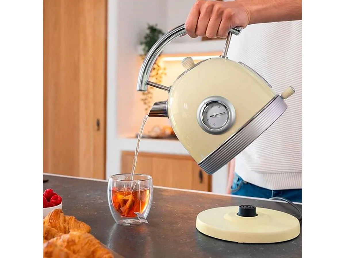 Hervidor de agua Cecotec Thermosense 420 Vintage Light Yellow 2200W 1,8L amarillo