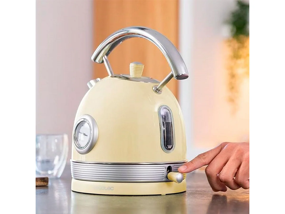 Hervidor de agua Cecotec Thermosense 420 Vintage Light Yellow 2200W 1,8L amarillo
