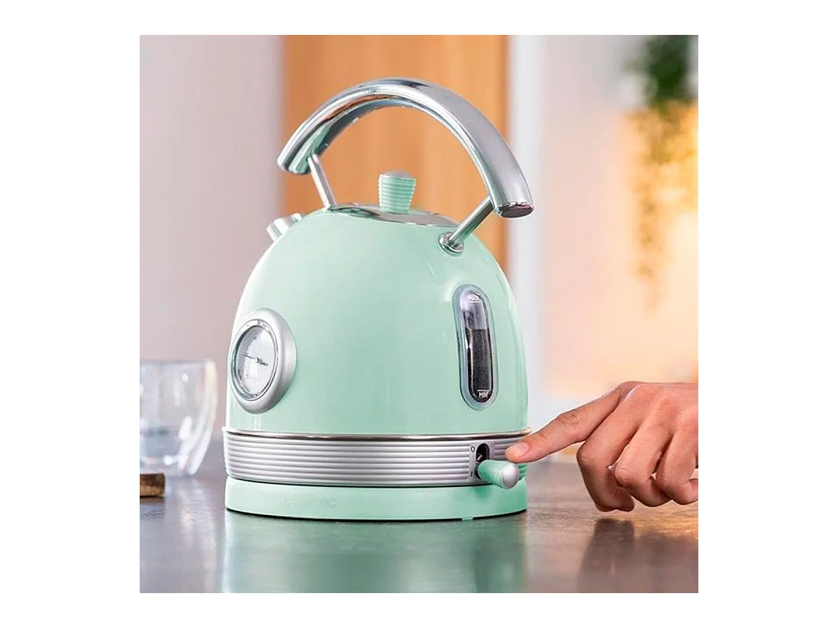 Hervidor de agua Cecotec Thermosense 420 Vintage Light Green 2200W 1,8L verde