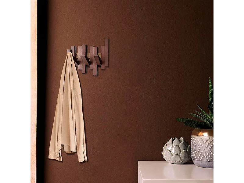 Perchero Nórdico 3 ganchos madera maciza 20x22,8x3,3 cm