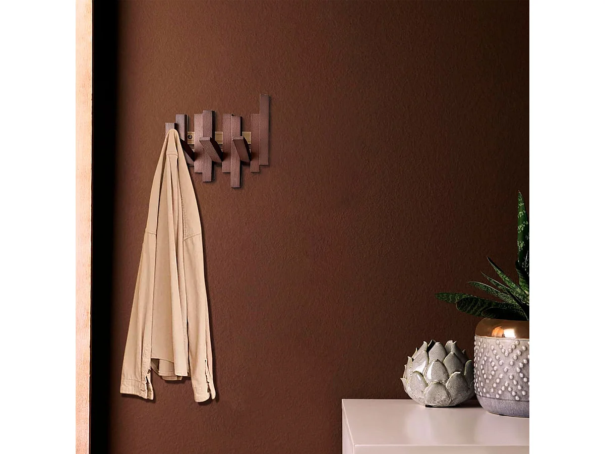 Perchero Nórdico 3 ganchos madera maciza 20x22,8x3,3 cm