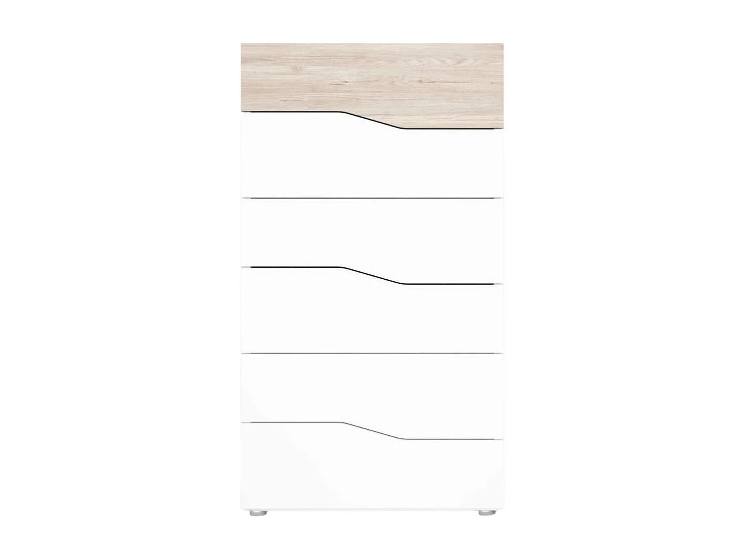 Cómoda Cannes 6 cajones sahara/blanco mate 111,1x62x41,2 cm