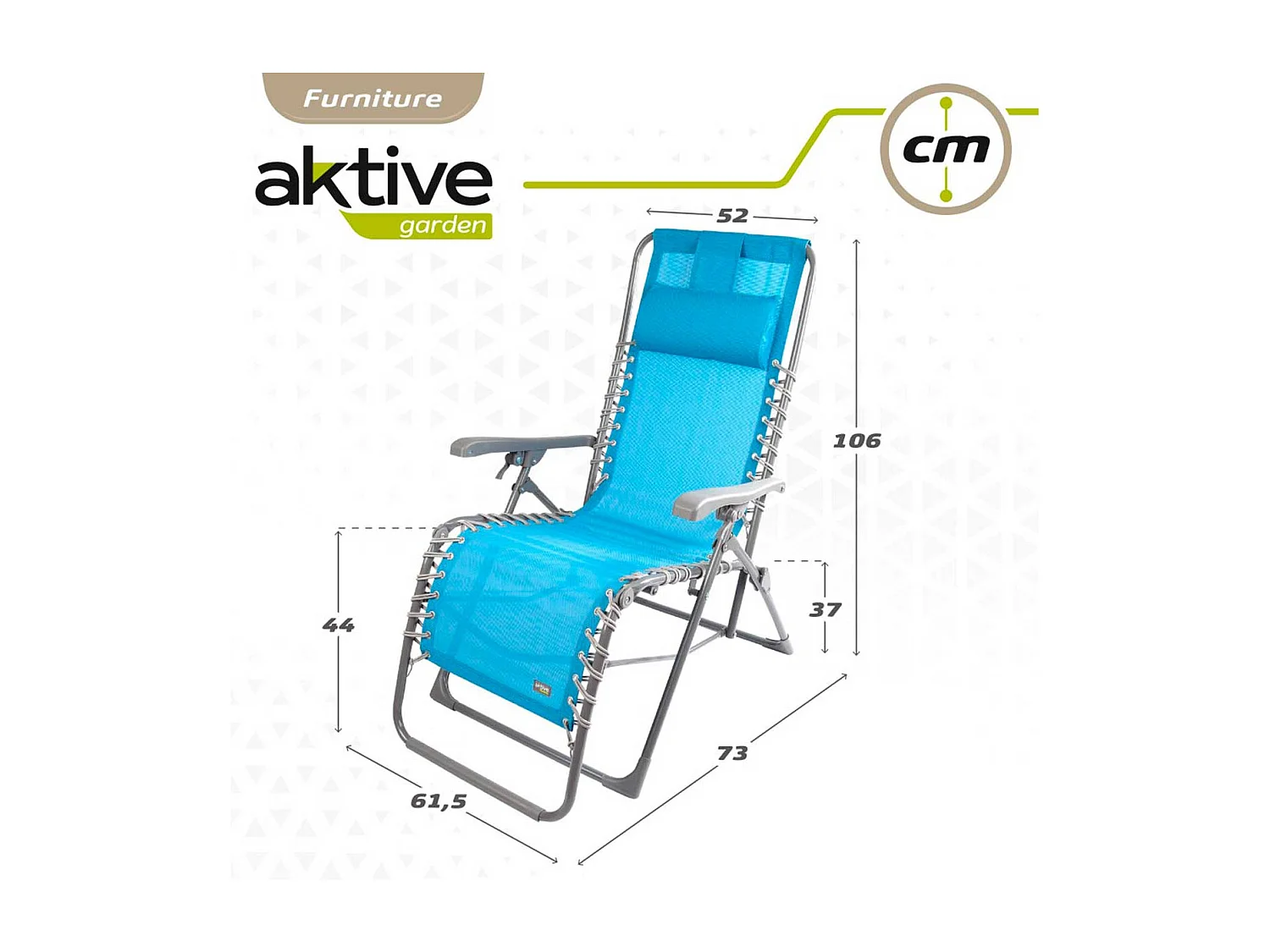 Tumbona Aktive Garden plegable con reposacabezas sensación flotante azul